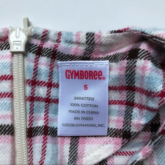 Gymboree ivory L/S Graphic T shirt and Plaid Jumper - Girls 5 - Picture 7 of 11